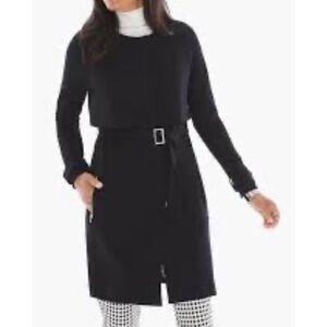 Chico’s Black Trench Coat Dress Size 0